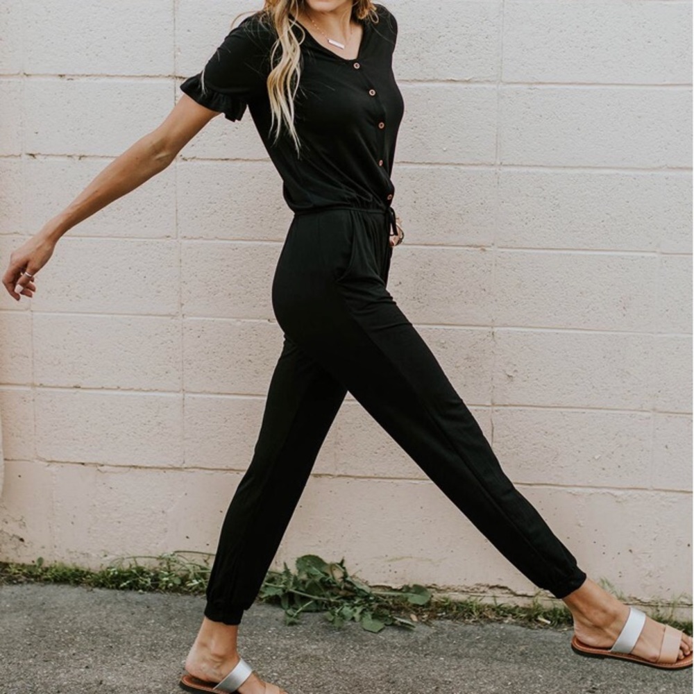 ❌SOLD❌ New Roolee Black Button up Jumpsuit